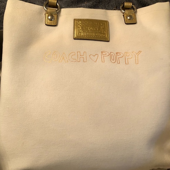 Coach poppy goldy satchel tote rare find discontinued - Picture 3 of 14